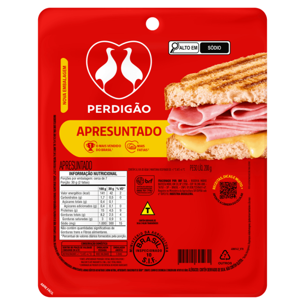 APRESUNTADO FATIADO 200 G PERDIGÃO
