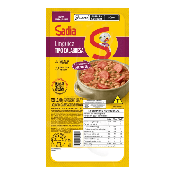 LINGUICA CALABRESA SADIA 400G