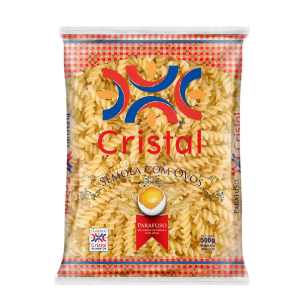 MACARRAO CRISTAL C/OVOS PARAFUSO 500GR